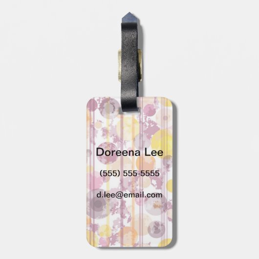 Spotgestreept wit patroon bagagelabel (Achterkant verticaal)