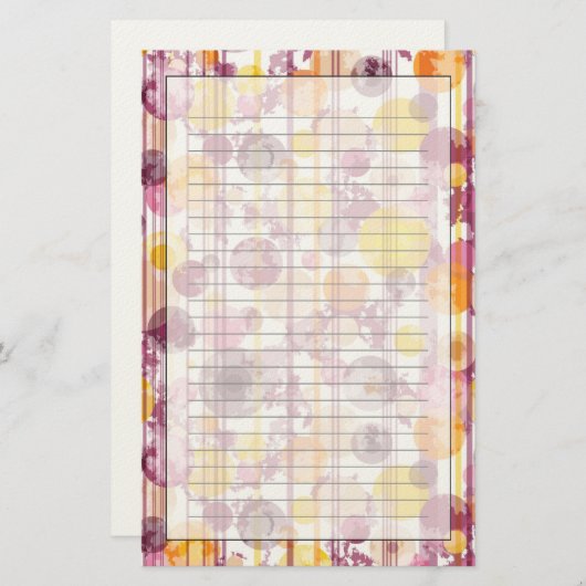 Spotgestreept wit patroon briefpapier (Voorkant / Achterkant)