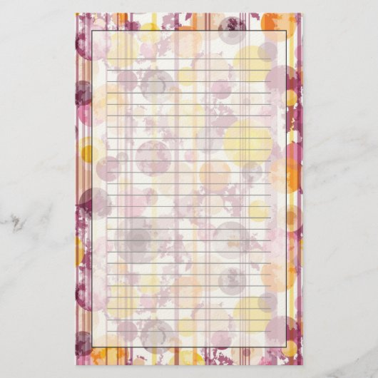 Spotgestreept wit patroon briefpapier (Voorkant)