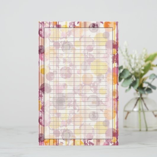 Spotgestreept wit patroon briefpapier (Staand voorkant)