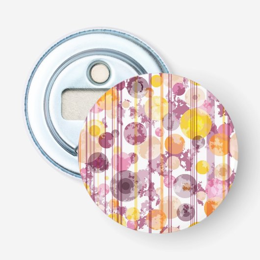 Spotgestreept wit patroon button flesopener (Voorkant)