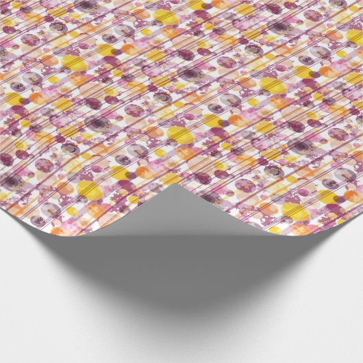 Spotgestreept wit patroon cadeaupapier (Hoek)