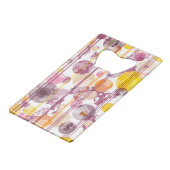 Spotgestreept wit patroon creditkaart flessenopener (Voorkant Gekanteld)