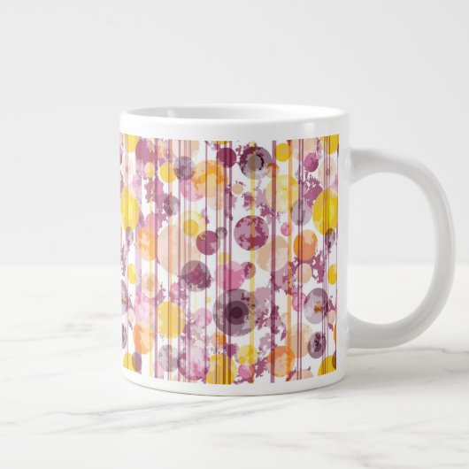 Spotgestreept wit patroon grote koffiekop (Rechts)