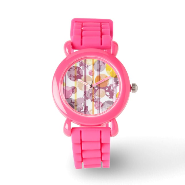Spotgestreept wit patroon horloge (Voorkant)