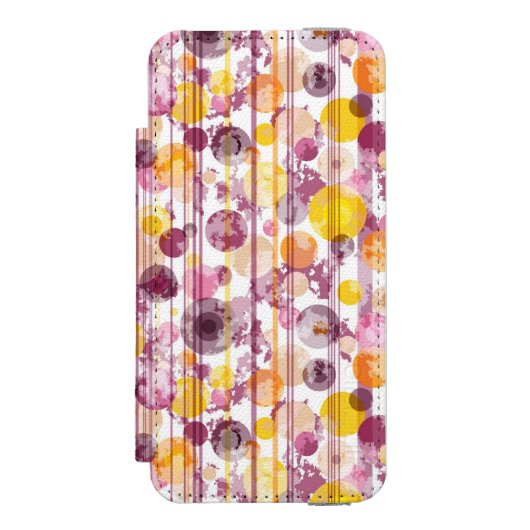 Spotgestreept wit patroon incipio iPhone portemonnee hoesje (Voorkant Agenda)