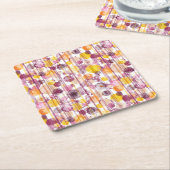 Spotgestreept wit patroon kartonnen onderzetters (Schuin)