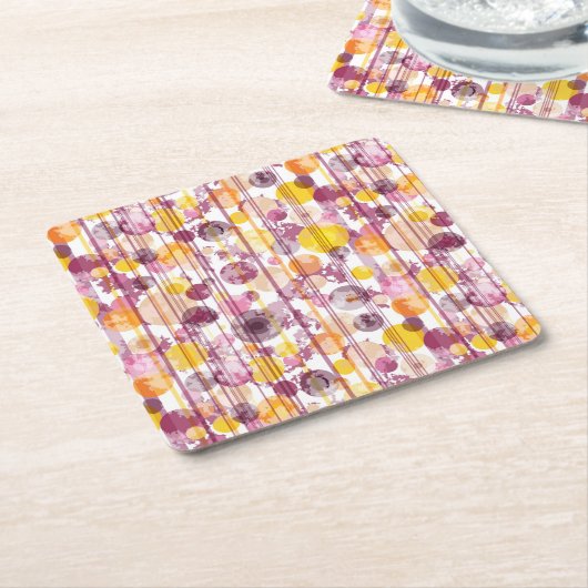 Spotgestreept wit patroon kartonnen onderzetters (Schuin)