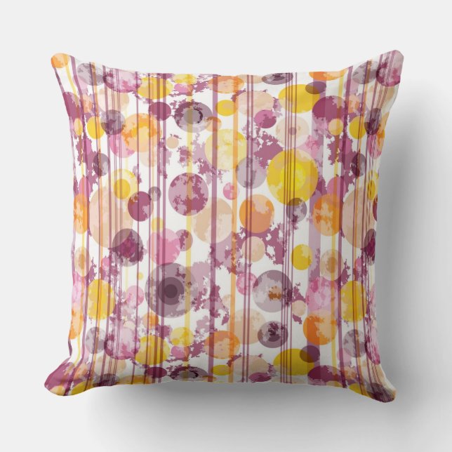 Spotgestreept wit patroon kussen (Voorkant)