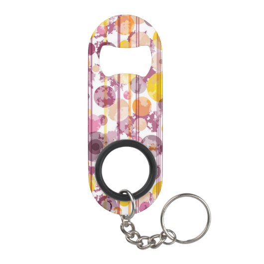 Spotgestreept wit patroon sleutelhanger flessenopener (Achterkant)