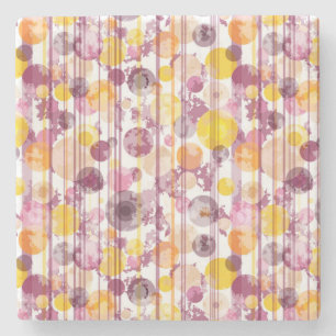 Spotgestreept wit patroon stenen onderzetter