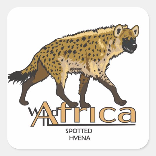 Spothyena. Wild Africa Vierkante Sticker (Voorkant)