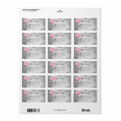  spotkleur roze roze bruiloft etiket (Full Sheet)