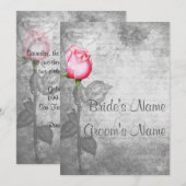  spotkleur roze roze bruiloft kaart (Voorkant / Achterkant)