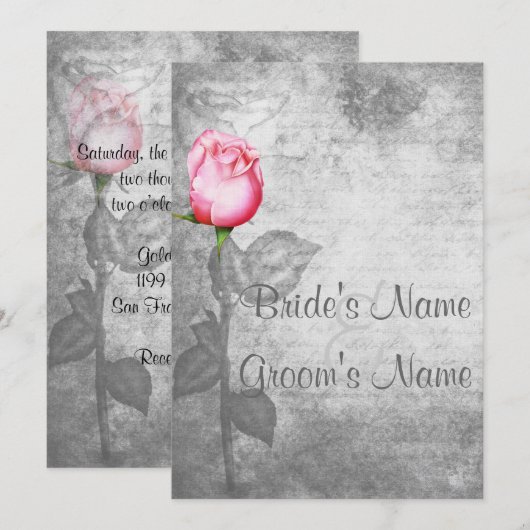  spotkleur roze roze bruiloft kaart (Voorkant / Achterkant)