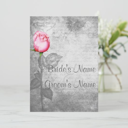  spotkleur roze roze bruiloft kaart (Staand voorkant)