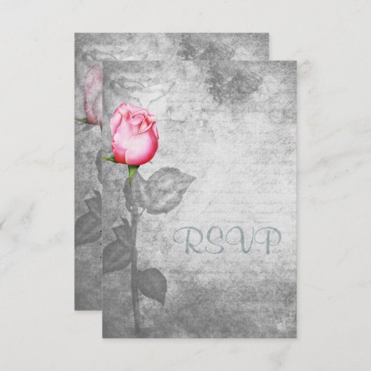  spotkleur roze roze bruiloft RSVP kaartje (Voorkant / Achterkant)