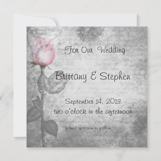  spotkleur roze roze bruiloft save the date (Achterkant)