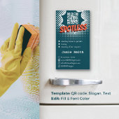 Spotless Blue: aangepaste huisreiniging QR-code Magnetisch Visitekaartje