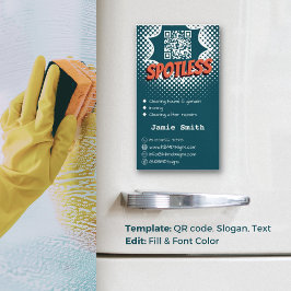 Spotless Blue: aangepaste huisreiniging QR-code Magnetisch Visitekaartje