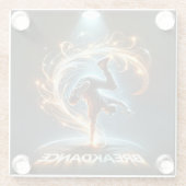 "Spotlight Groove" - Dancing in de kijker! Glazen Onderzetter (Achterkant)