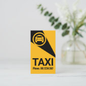 Spotlight op gele taxi service visitekaartje (Staand voorkant)