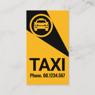 Spotlight op gele taxi service visitekaartje