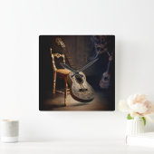 Spotlight op Guitar Wall Clock Vierkante Klok (Huis)