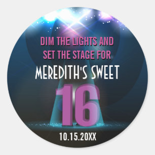 Spotlight Star Paars Sweet 16 Ronde Sticker