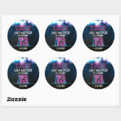 Spotlight Star Paarse 13e verjaardagsfeestje Ronde Sticker (Vel)