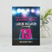 Spotlight Star Pink 13th Birthday Kaart (Staand voorkant)