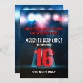 Spotlight Star Red Sweet 16 Kaart (Voorkant / Achterkant)