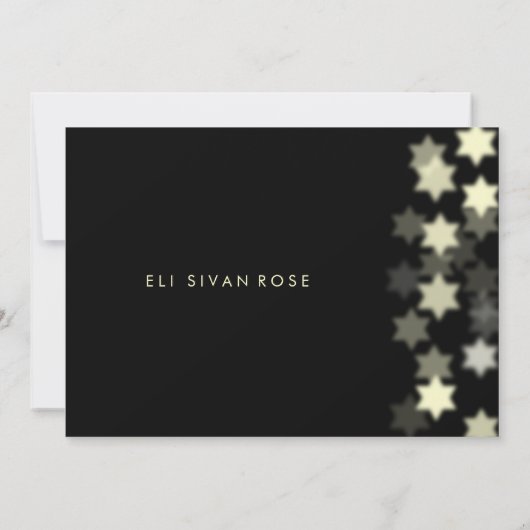 Spotlight Star van David Bar Mitzvah Kaart (Achterkant)