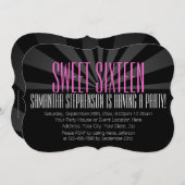 Spotlight Sweet 16-partijuitnodigingen met hoge Mo Kaart (Voorkant / Achterkant)