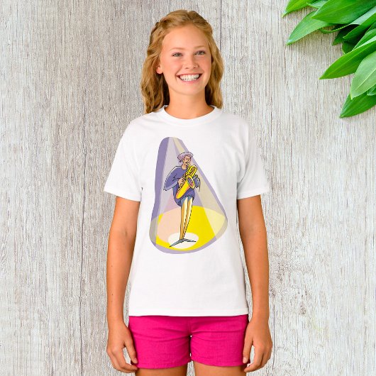 Spotlight van een muzikant T-shirt
