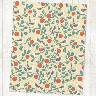 Spotlijster Sinaasappelbloesem Vogel Bloem Bleekge Fleece Deken
