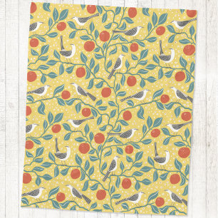 Spotlijster Sinaasappelbloesem Vogel Bloem Zon Gee Fleece Deken