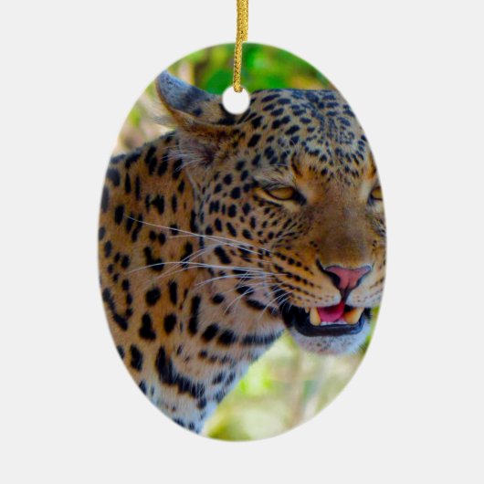 Spotlood Leopard Keramisch Ornament (Voorkant)