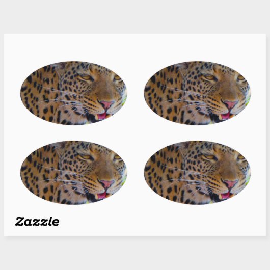 Spotlood Leopard Ovale Sticker (Vel)