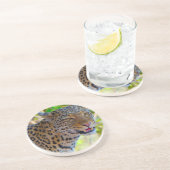 Spotlood Leopard Zandsteen Onderzetter (Zijkant)