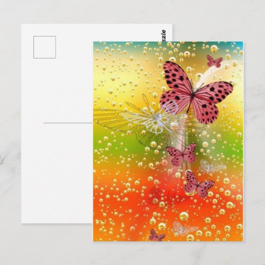 Spotmoer Butterfly met bubbels Briefkaart (Voorkant / Achterkant)