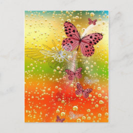 Spotmoer Butterfly met bubbels Briefkaart