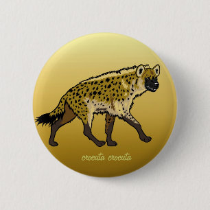 spotprent hyena ronde button 5,7 cm