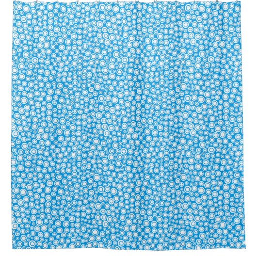 Spots 071215 - White on Blue 009dea Douchegordijn (Voorkant)