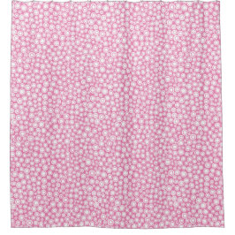 Spots 071215 - White on Pink ef84b4 Douchegordijn