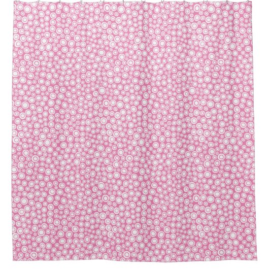 Spots 071215 - White on Pink ef84b4 Douchegordijn (Voorkant)