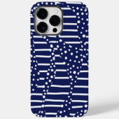 Spots and Stripes 2 - Blue and White Case-Mate iPhone Case (Achterkant)