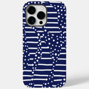 Spots and Stripes 2 - Blue and White Case-Mate iPhone 14 Pro Max Hoesje