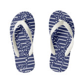 Spots and Stripes 2 - Blue and White Kinder Teenslippers (Voetbed)