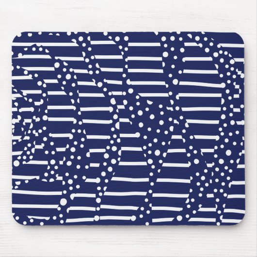 Spots and Stripes 2 - Blue and White Muismat (Voorkant)